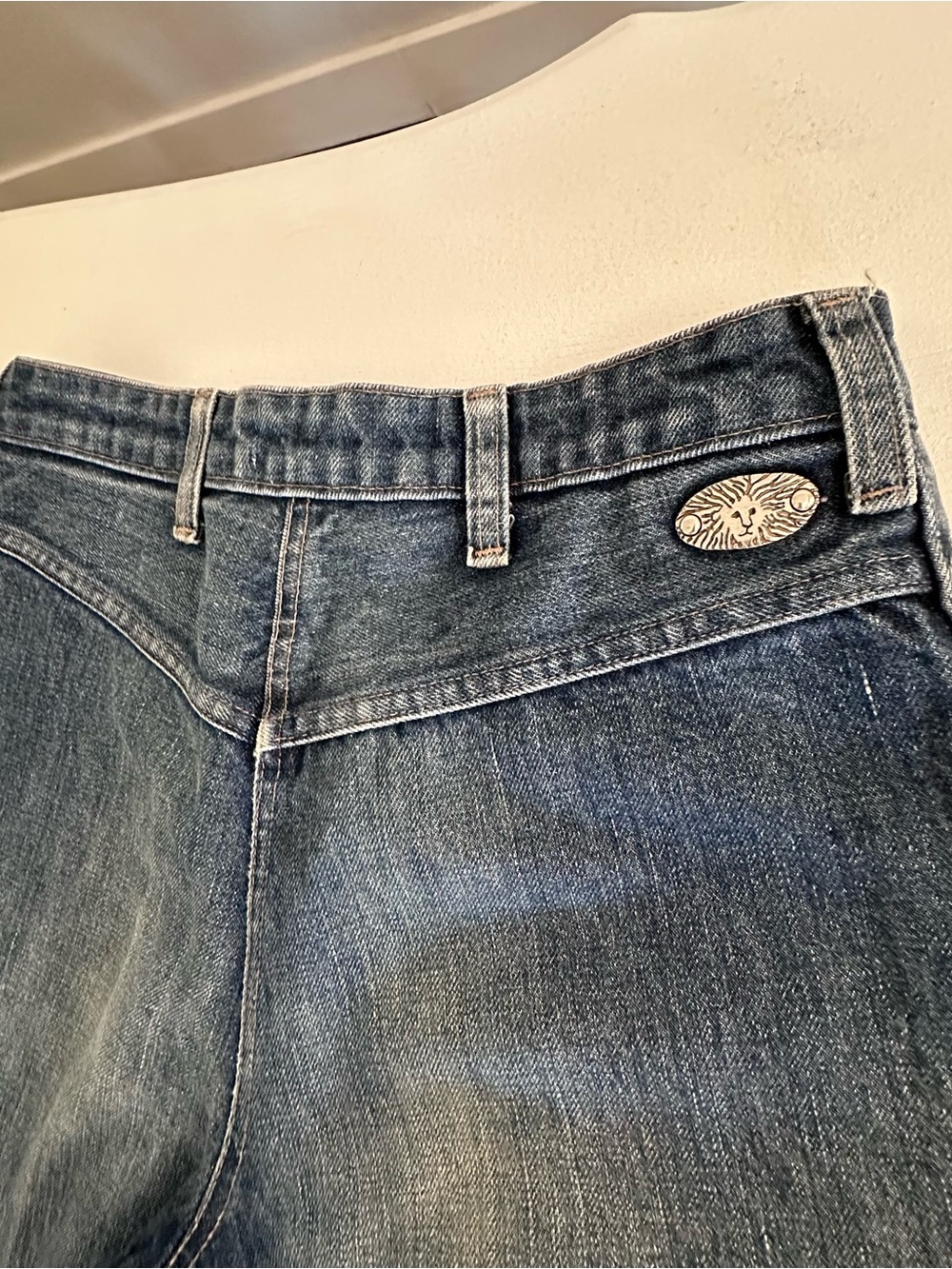VTG 70s Anne Klein High Rise Western Yoke Straight Jeans Scovill zipper Size 12 - Picture 4 of 12